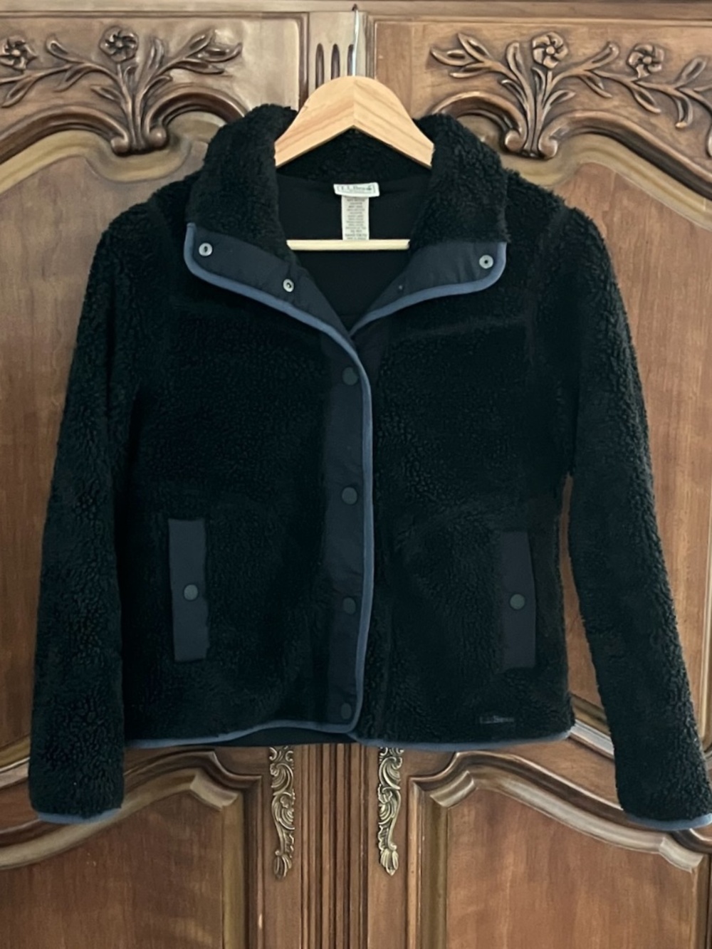L.L.Bean | Sherpa Fleece Jacket | Black | Petite XS